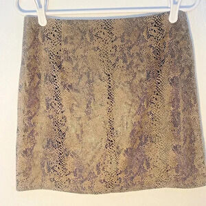 She + Sky Snakeskin Print Mini Skirt with Back Zipper Size Medium